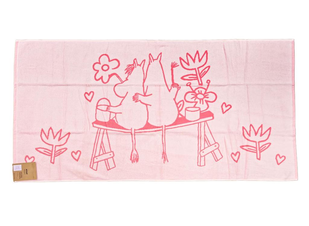 Arabia Bath Towel, 70cm X 140cm, Moomin Love, Pink, 1072617, Scandinavian Style, Finland [Parallel Import]