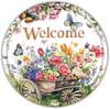 Retro Wild Flowers Butterfly Tin Sign 20x20cm, Rustic Aluminum Wall Art