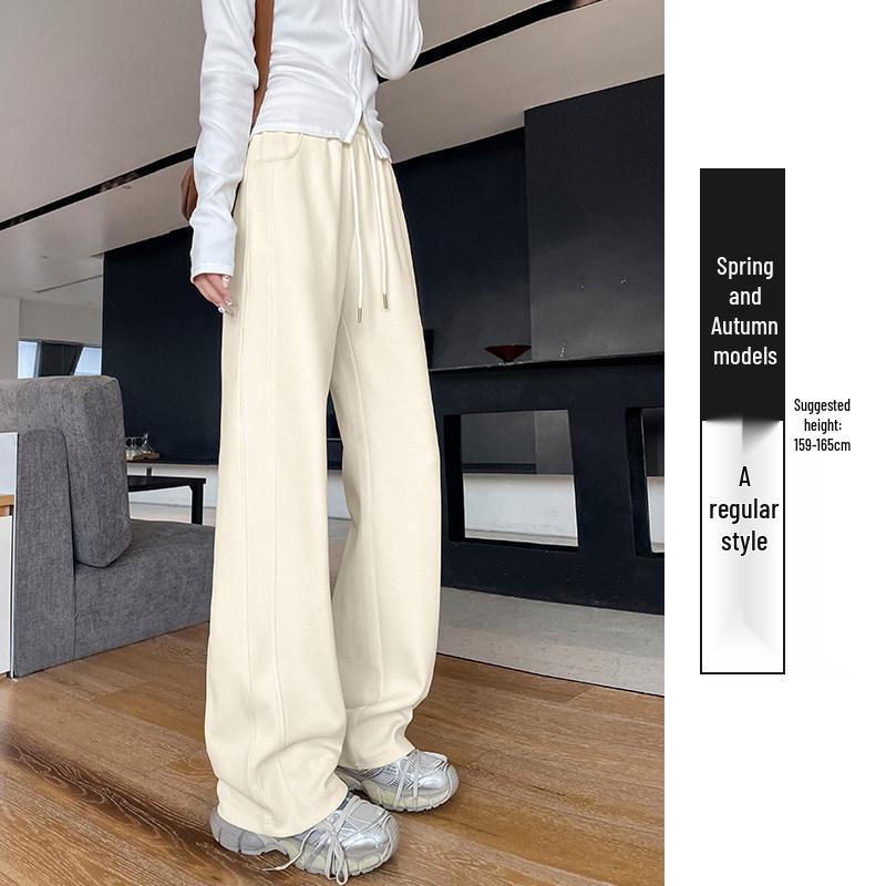 Ice Silk High-Waisted Wide-Leg Sweatpants for Women - Summer 2026 Thin Drapey Sun Protection Sportswear
