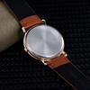Orologi da donna alla moda con pittura a olio, semplici numeri arabi, al quarzo, con cinturino in pelle, casual, da donna, regalo