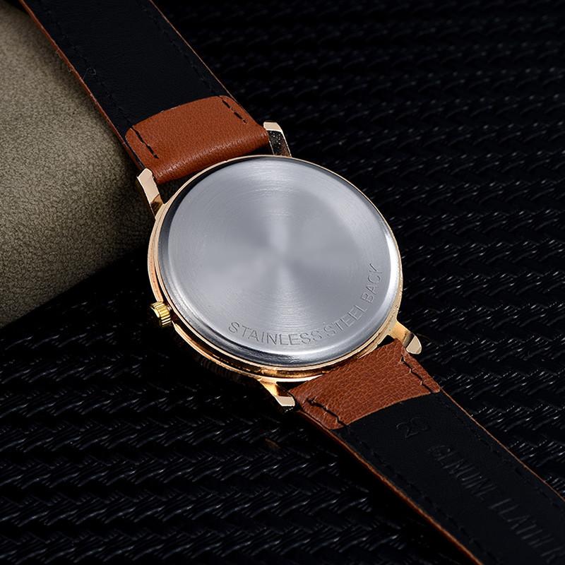 Orologi da donna alla moda con pittura a olio, semplici numeri arabi, al quarzo, con cinturino in pelle, casual, da donna, regalo