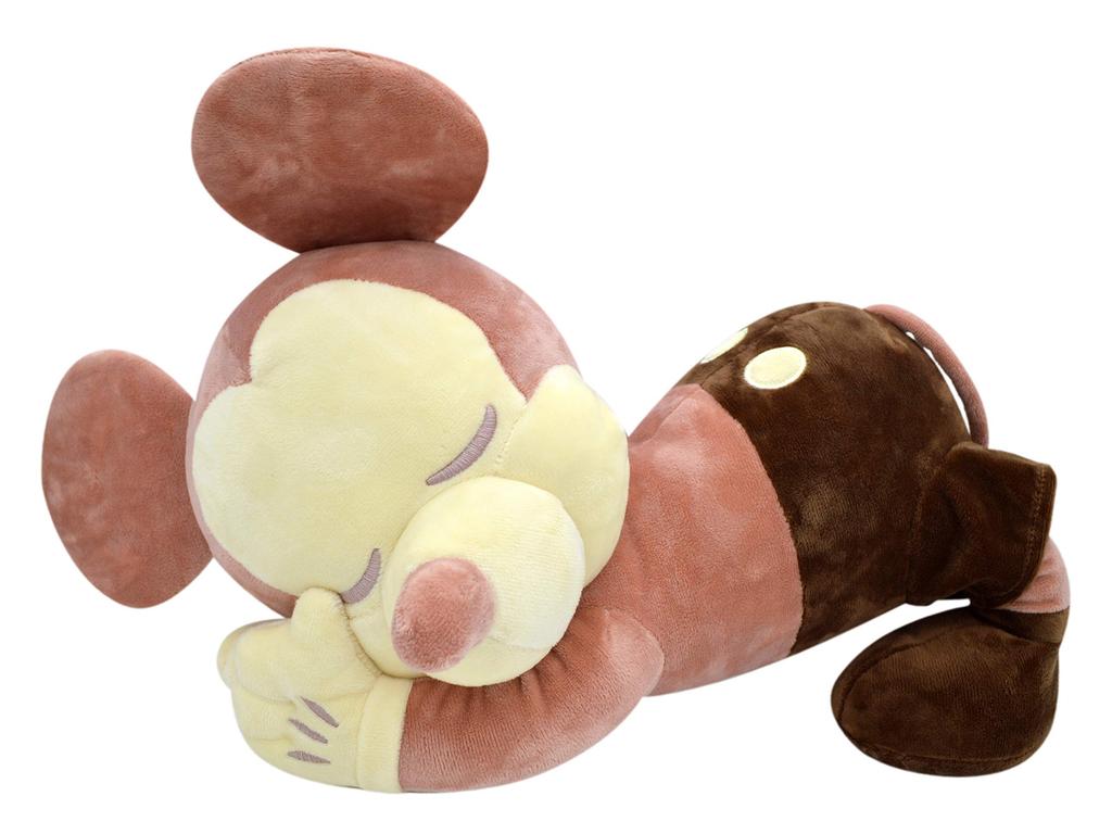 MORIPiLO Morishita Body Pillow, Mickey Mouse, Classic Brown, Approx. 45cm, Fluffy Plush Cushion, Character Merchandise, Disney, 4620361