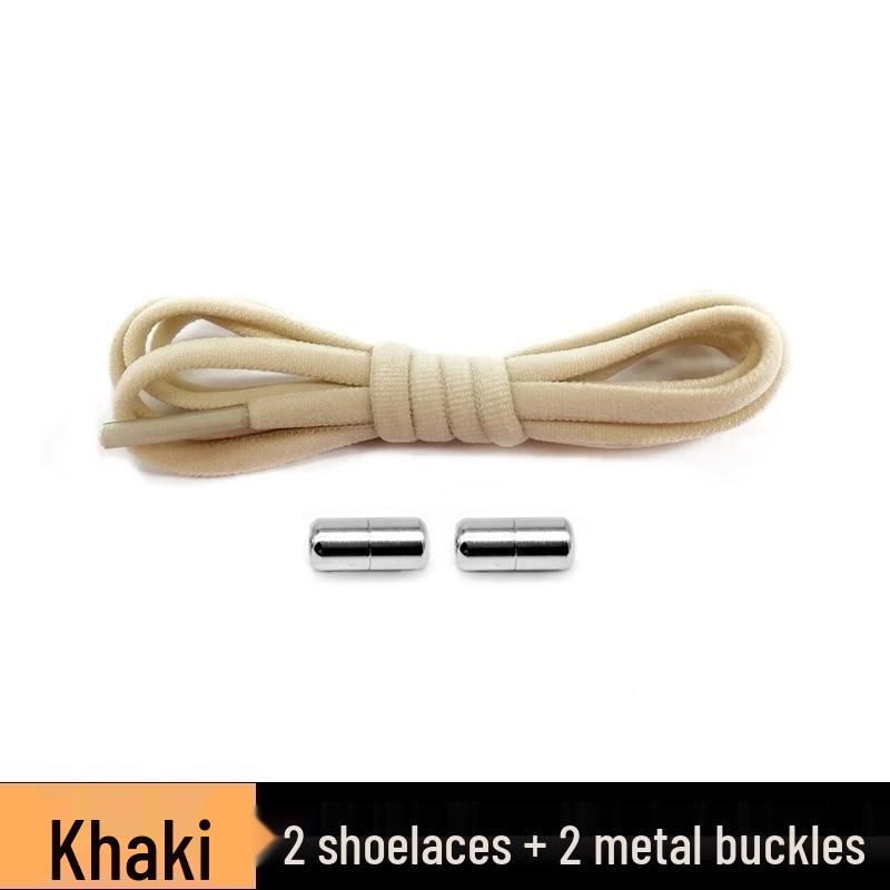 Semicircular No-Tie Elastic Shoelaces with Metal Capsule Buckle Shoe Accessories
