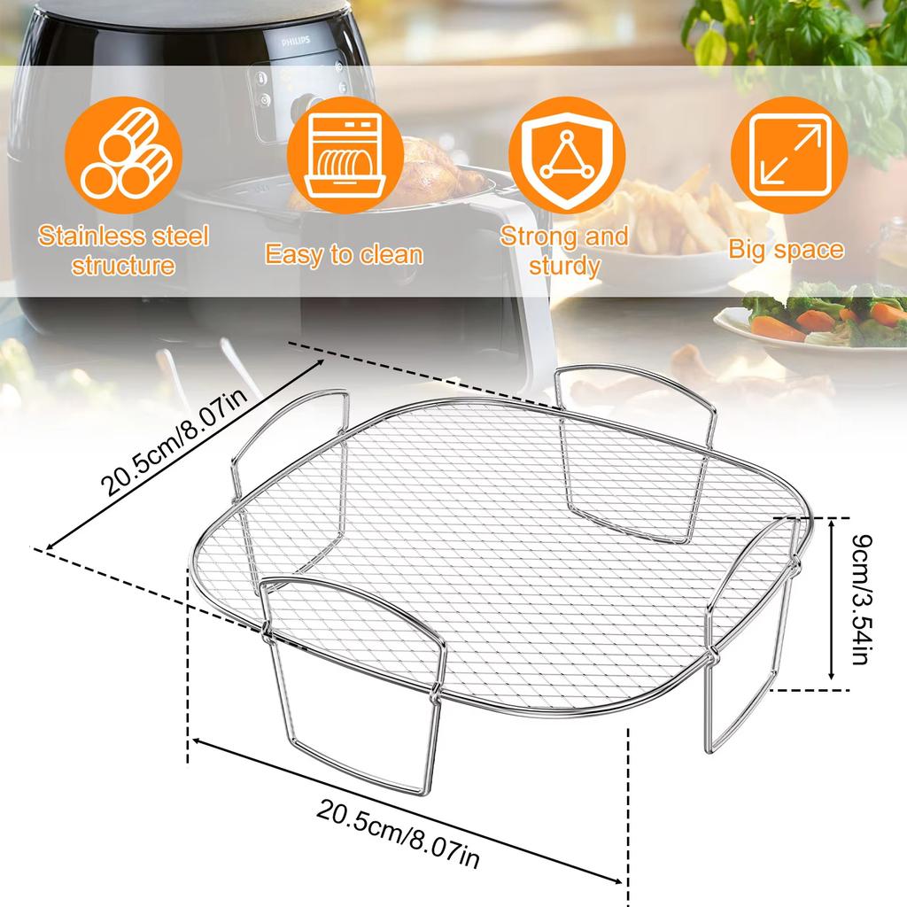 Multifunctional Roasting Rack Compatible Airfryer Dehydrator BBQ Rack Steamer Roasting Cooking Tools for Air Fryer Accessories