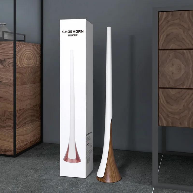 Wood Grain Self-supporting Shoe Handle, Extra Long Shoe Handle, Suitable for the Elderly and Pregnant Women Shoe Horn