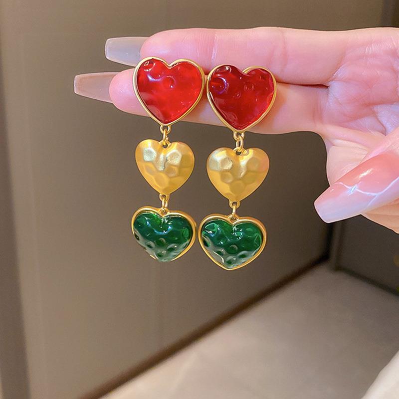 Elegant Vintage Women Girls Classic Resin Stone Earrings Ear Clips Fashion Retro Palace Lady Party Banquet Jewelry Ear Rings