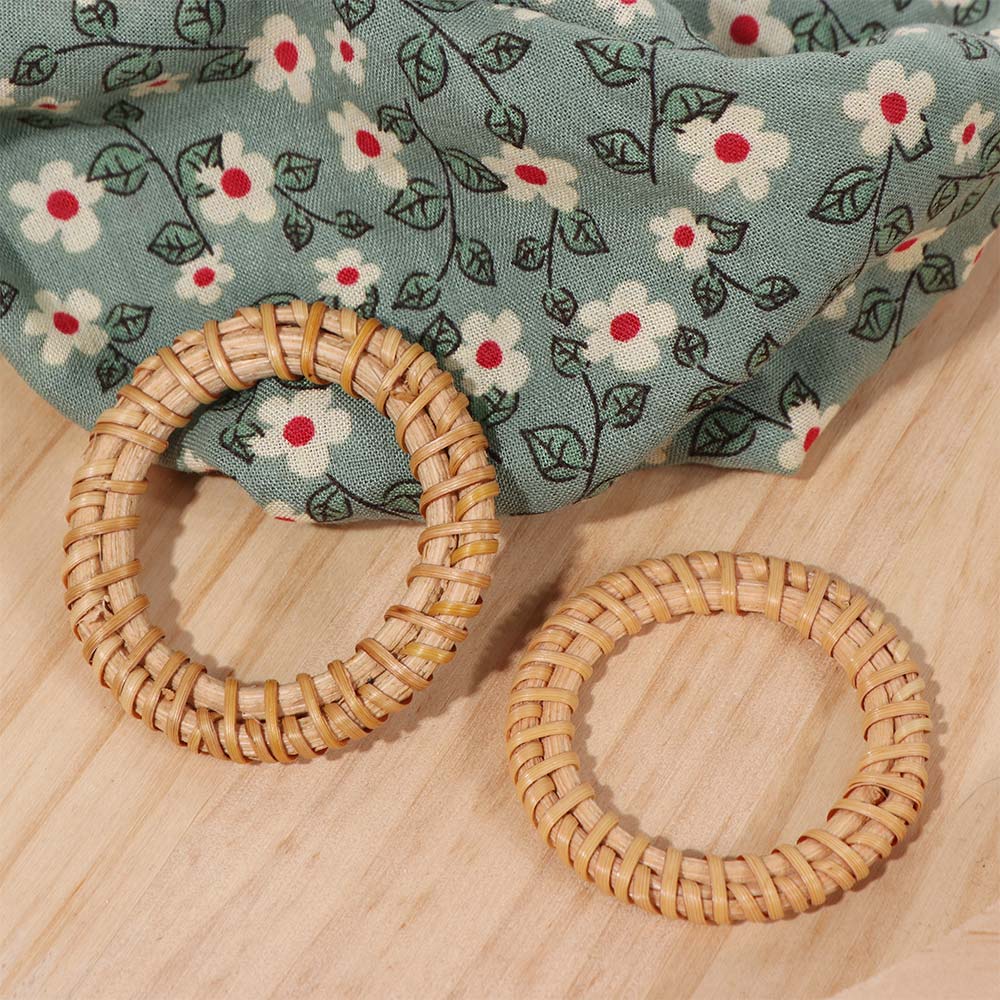 12Pcs Rustic Table Napkin Buckle Reusable Napkin Holder Bohemian Rattan Napkin Ring Restaurant