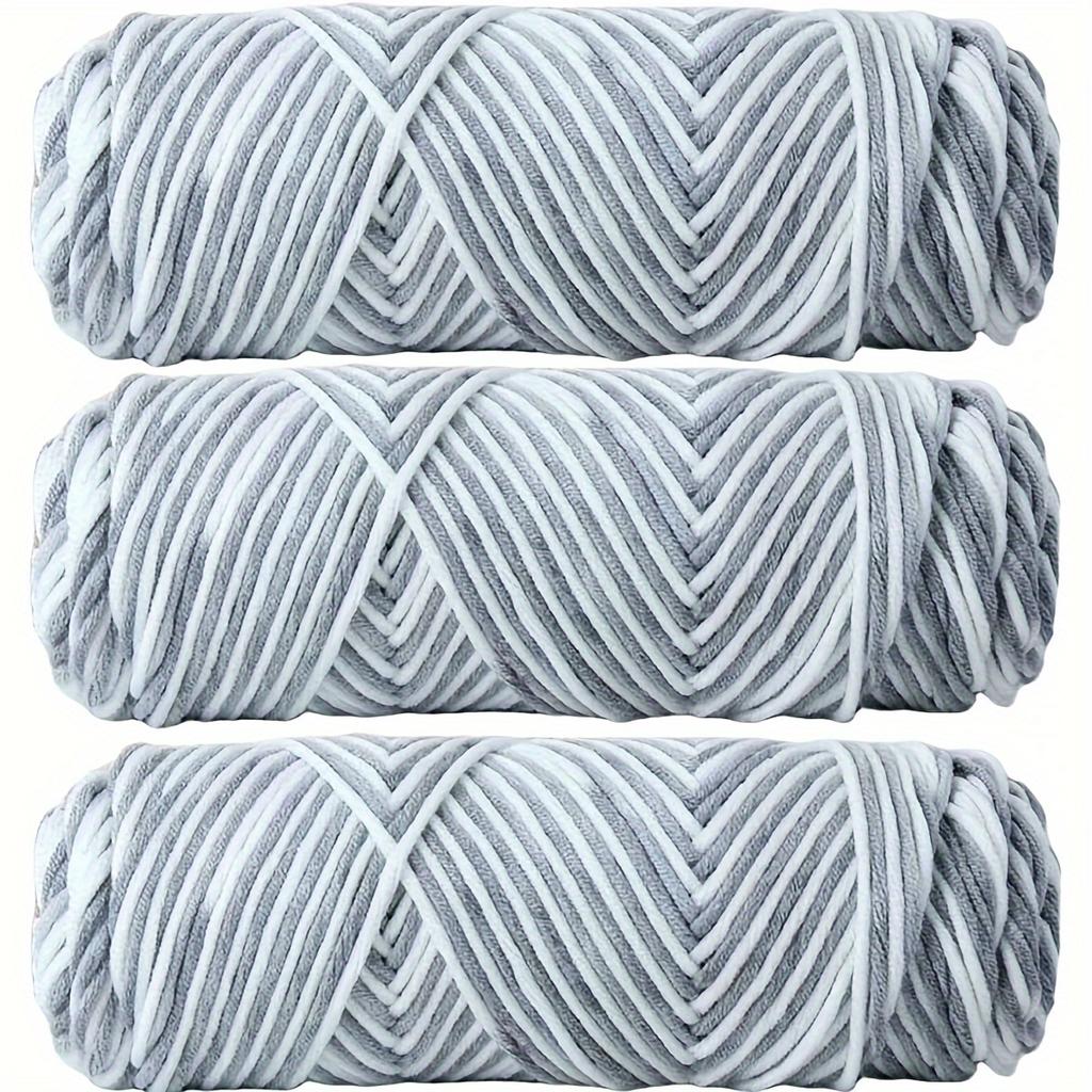 Vibrant 3pcs Yarn Bundle Soft & Thick 8-Strand Acrylic for DIY Knitting and Crochet, Ideal for Hats, 10.05oz Total