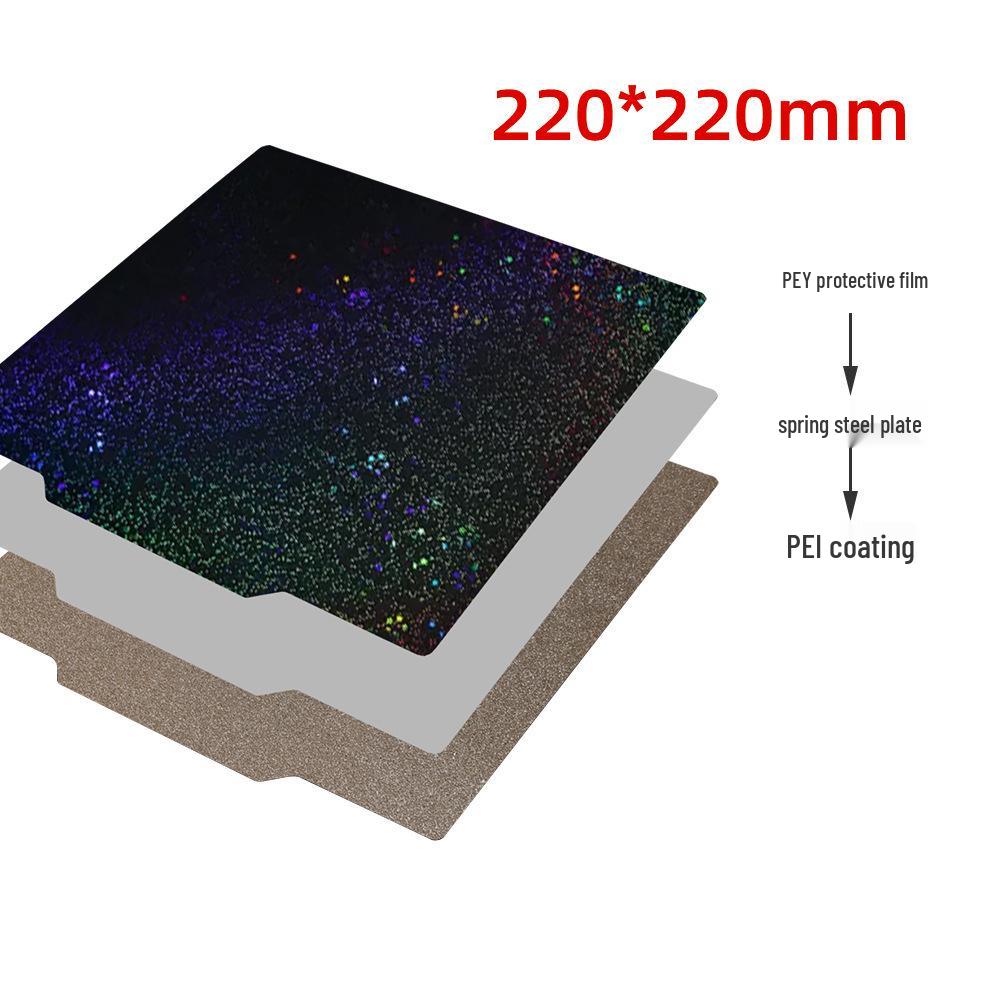 3D Printer Accessories: PEI Spray Coating, Starry Sky Pattern Sticker Film, Double-Sided Spring Steel Plate, Magnetic Hot Bed Platform