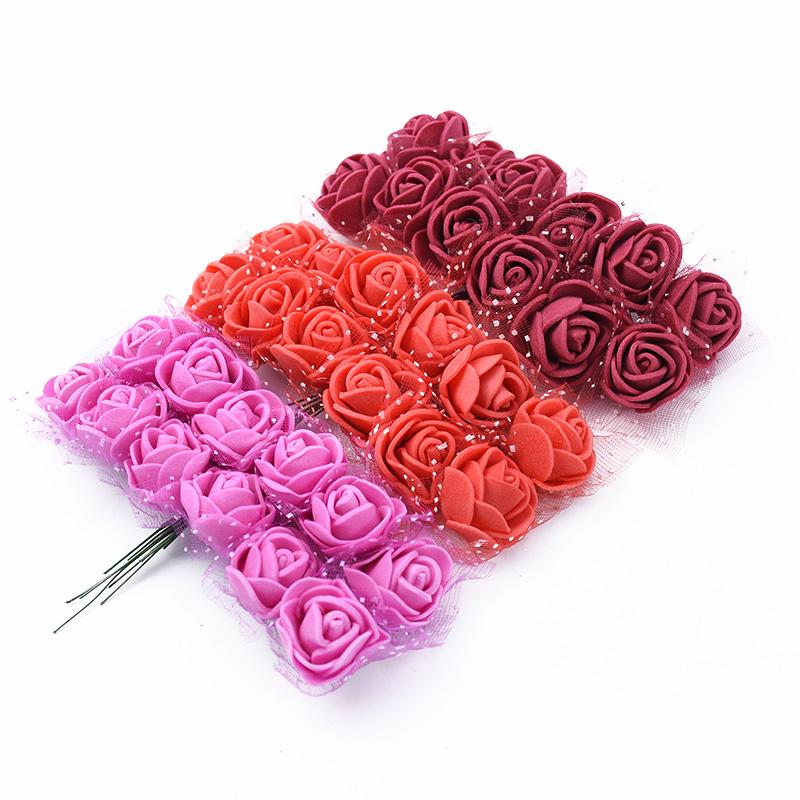 1/3PCS Artificial Foam Roses Flowers lace Home Wedding Room Decor Festival Bride Bouquets Wreath Gift Box garden arch party DIY