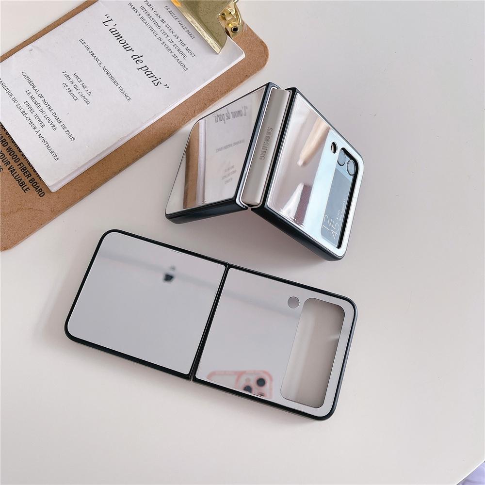 Coque Luxury Mirror Glass Phone Case For Samsung Galaxy Z Flip 4 5g Shockproof Full Protective Cover For Galaxy Z Flip3