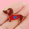 Cute Dachshund Lapel Pin Funny Puppy Brooch for Bags Jackets Hats Minimalist Alloy Brooch Unique Gift for Dog Lovers & Teens