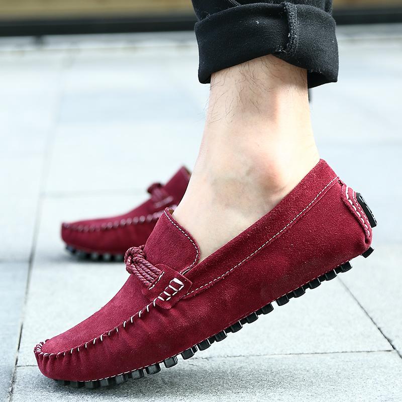 Fashion New Arrival Men's Casual Shoes Suede Leather Men Penny Loafers Ultra-light Male Slip-on Flats Outdoor Soft-Soled Business Shoes