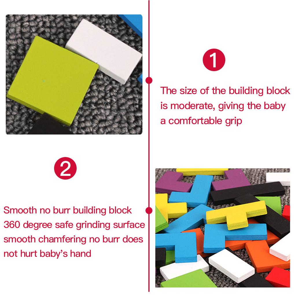 3D Wooden Block Toy Children Early Educational Sliding Block Board Game for 3-5-9 Years Old Kids