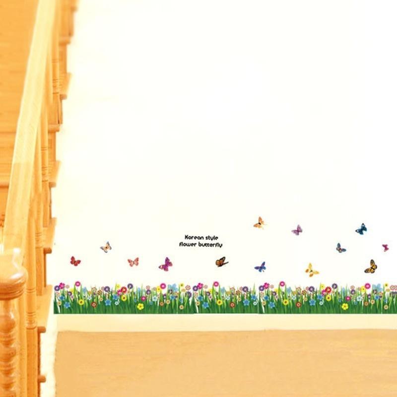 Schmetterling Gras Blume DIY Abnehmbare Kunst Vinyl Zitat Wandaufkleber Aufkleber Wandbild Zuhause Zimmer