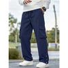 Mens Casual Loose Straight Leg Multi Pocket Cargo Trousers
