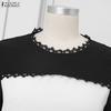 ZANZEA Women Casual Round Neck Short Sleeve Summer Patchwork Dress