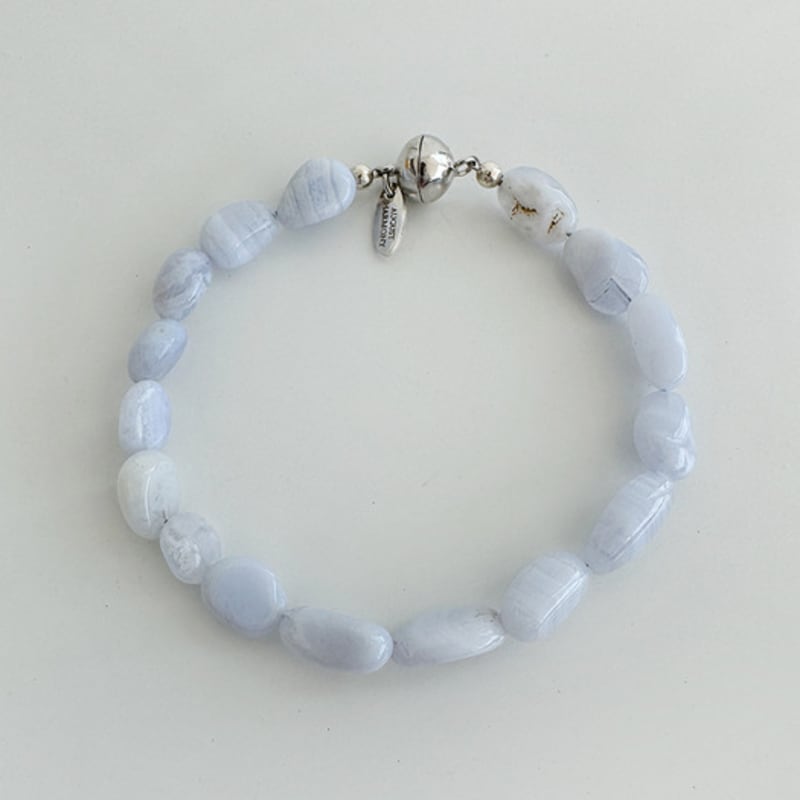 August Harmony 925silver Pebble Gem Bracelet / 2color