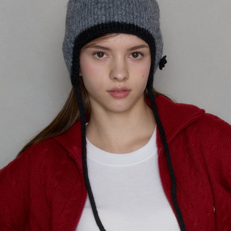 

pink PINEAPPLE TWO-TONE COZY STRING BEANIE_GREY GREY_FREE