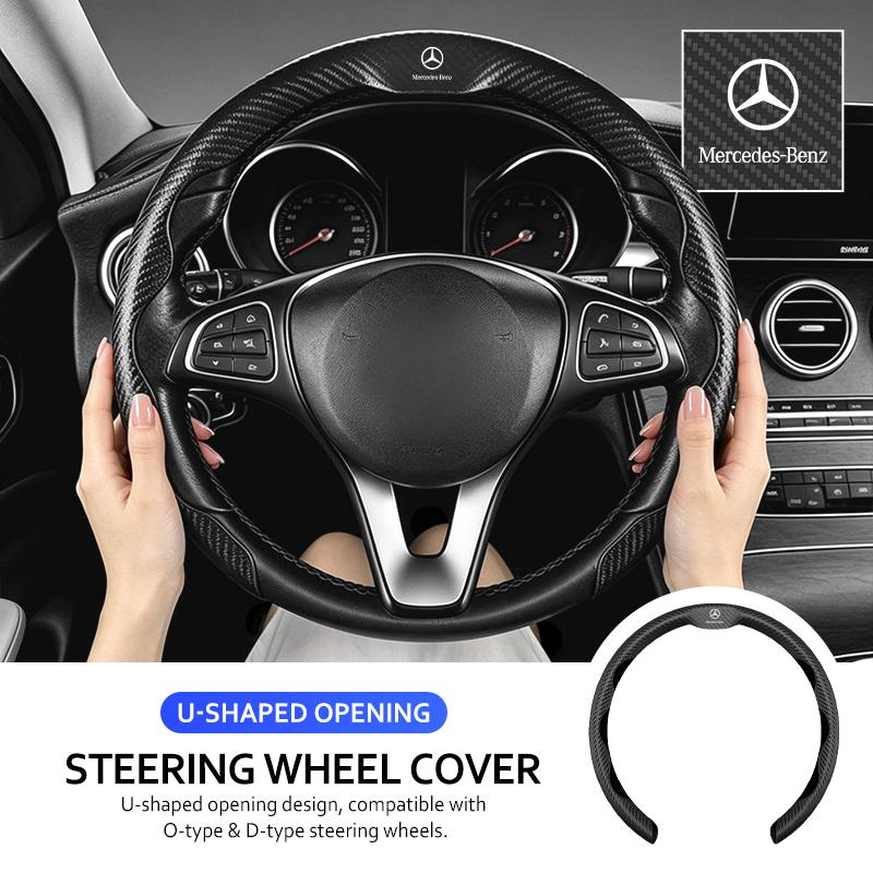 ZHM3 Car Steering Wheel Handle Cover Anti-skid Steering Wheel For Mercedes Benz C180 C300 W124 W176 W177 C200 C260 GLC CLE CLA AMG