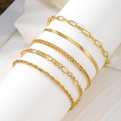 New Temperament Sexy Fashion Hundred Match Jewelry Lock Chain Luxury Elegant Woman Bracelet Creative Multi-layer Twist Chain Snake Bone Bracelet Gift