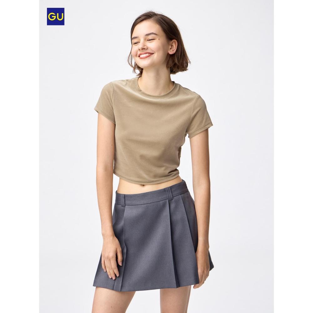 Uniqlo Gu Sheer Velour Cropped T shirT