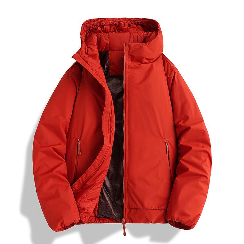 Men's Winter Solid Color Hooded Puffer Jacket - American Trendy Brand: New Arrival, Warm, Thick, Loose Fit