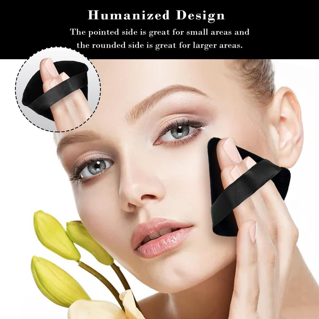 Black Triangle Powder Puff Facial Makeup Sponge Soft Velvet Cosmetics Puff Mixer Beauty Foundation Make-Up Sponge Makeup Access
