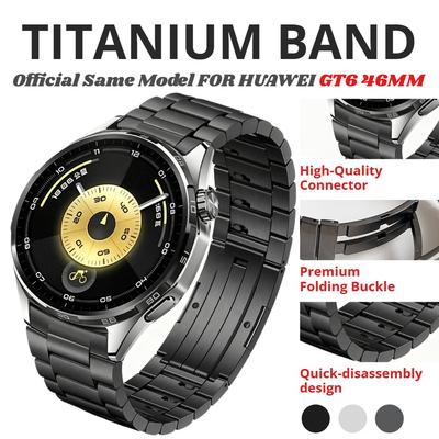 Correa de Titanio de Lujo Sin Espacio para Huawei Watch GT 6 46mm Brazalete Metálico de Liberación Rápida para Huawei Watch GT6 Correa de Reloj Especializada