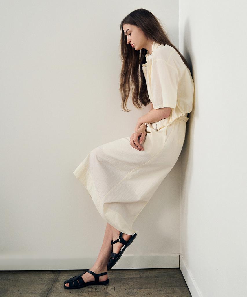 Laneonkyulleoseu Fluid Banding H-Line Skirt_Ivory