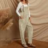 Damen einfarbiger Cord Latzhose mit weitem Bein ärmellose Weste Tasche lässiger Jumpsuit
