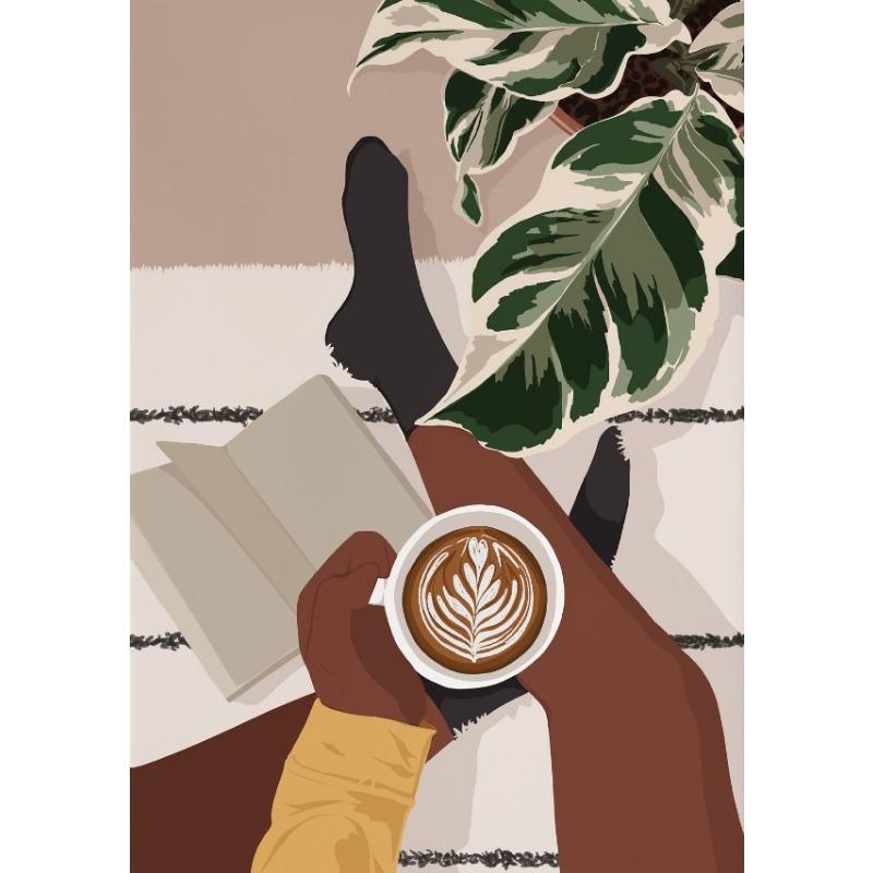 

Красочные тропические черные девушки мода женщина любитель книг африканский постер холст картина Nodic настенные художественные картины украшение дома 21cm×30cm NoFrame