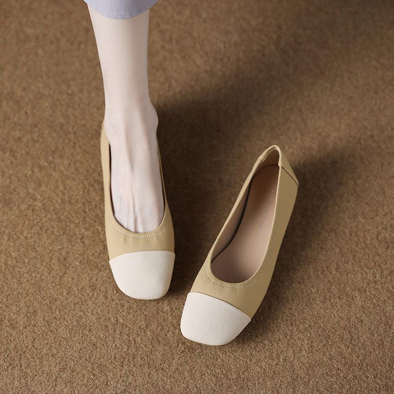 81260-4 flat-soled single shoes women's autumn 2025 new super soft shallow mouth Doudou shoes with skirt single shoes