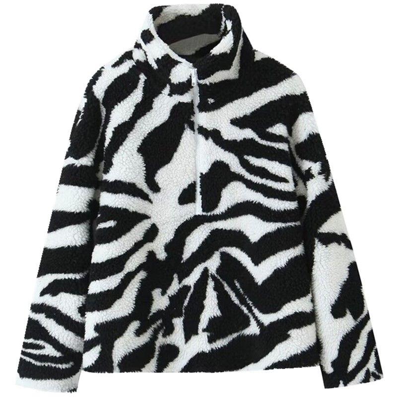 

Fashion Style 2024 Spring New Arrival Women s Clothing Loose Easiest for Match Stylish Slim Looking Black and White Fur Cardigan Outwear Figure Color L