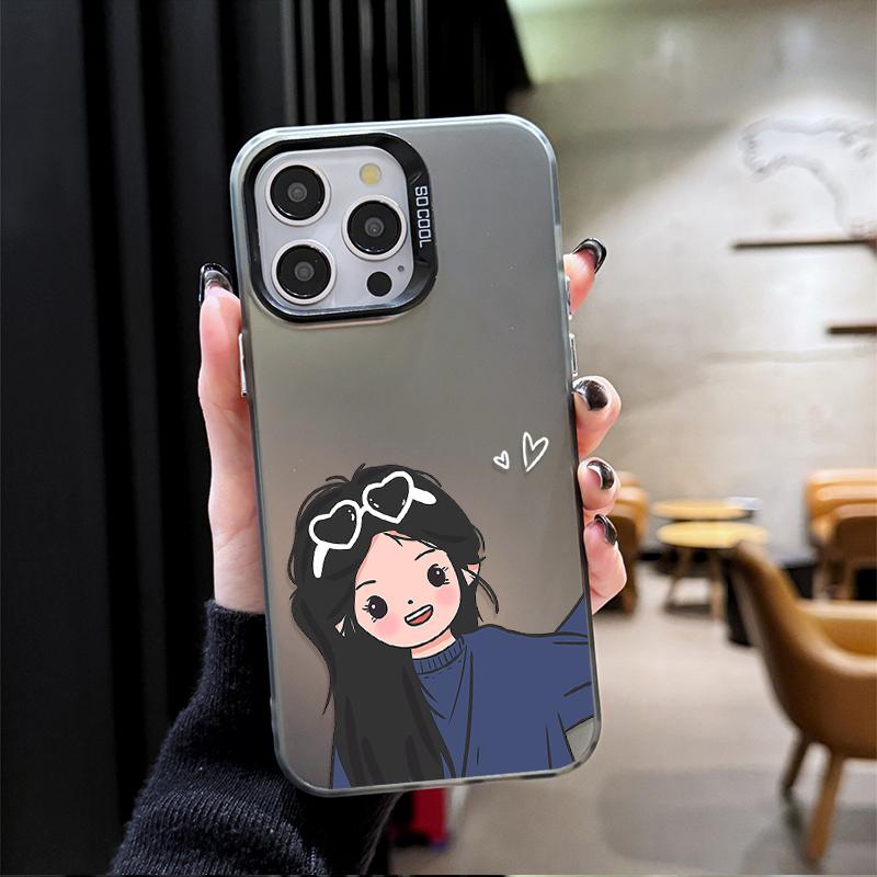 

Милая пара Чехол для телефона с парой Для iPhone 17 Air 16e 15 14 13 12 11 Pro Max Plus Mini SE Противоударный Матовый Задняя крышка iPhone 13
