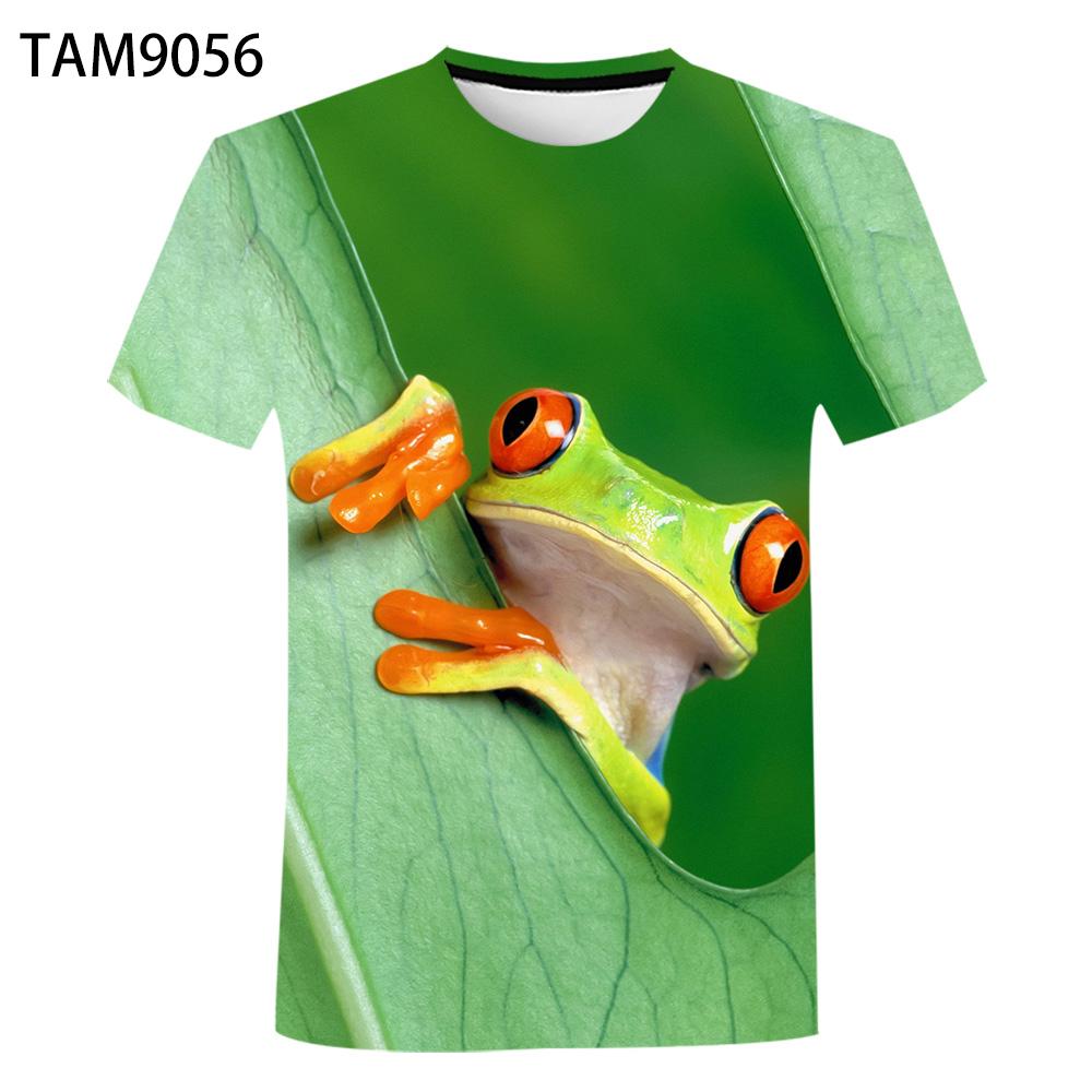 Evropská a americká nová personalizovaná řada Funny Frog 3D tisk Léto Pánské Dámské Tričko nadměrné velikosti Street Styl