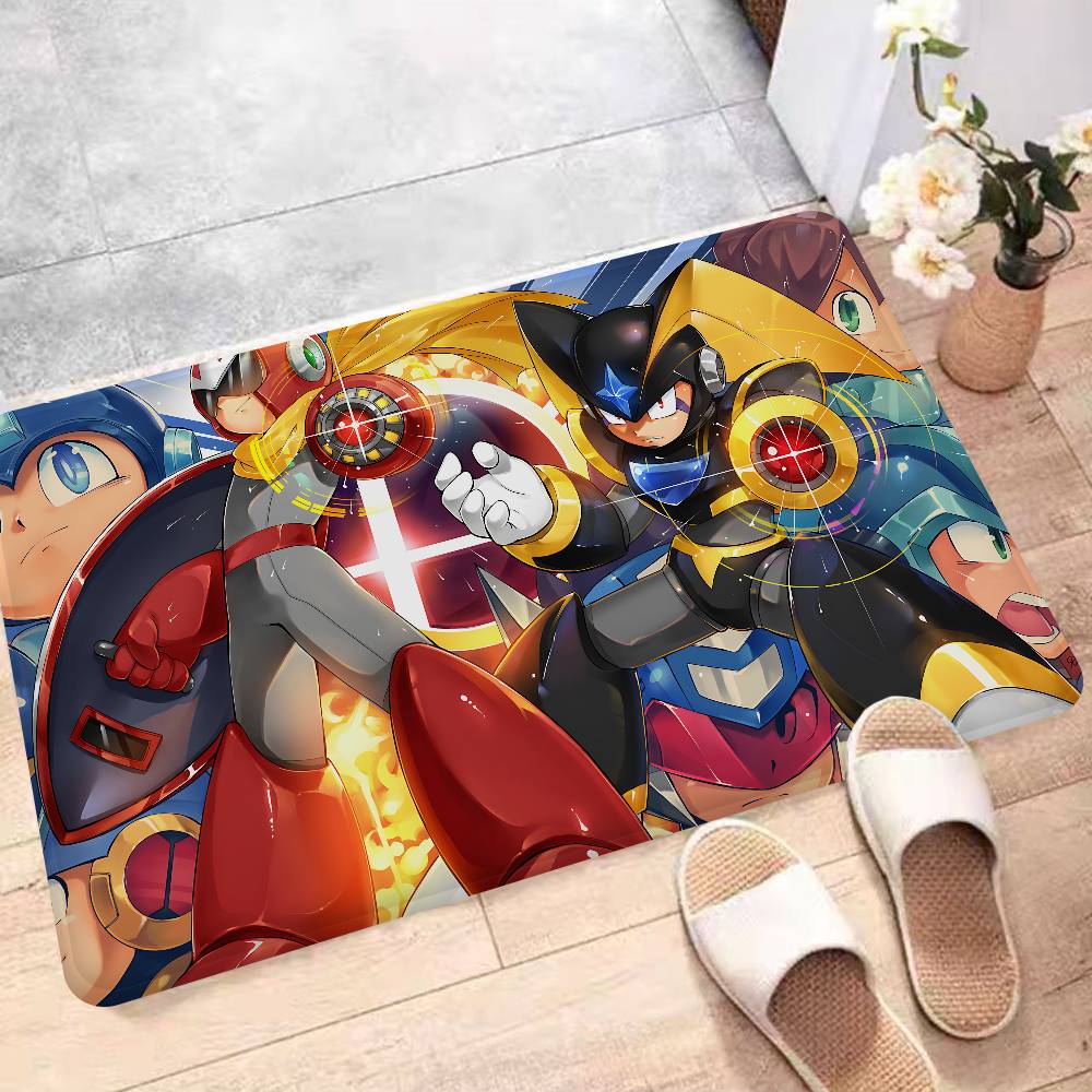 Classic Action Game R-Rockman Kitchen Mat Kids Room Bedroom Decoration Balcony Anti-Slip Doormat Living Room Alfombra