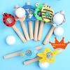 Cartoon Foam Ball Blower Traditional Wooden Rods Blowing Ball Game Fun Gadgets Balance Training Educational Toys Learning Toys