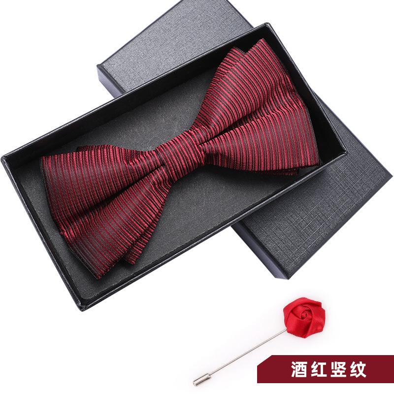 Bow Tie Men'S Wedding Groom Best Man Red Suit Shirt British Brothers Korean Bow Women'S Gift Box