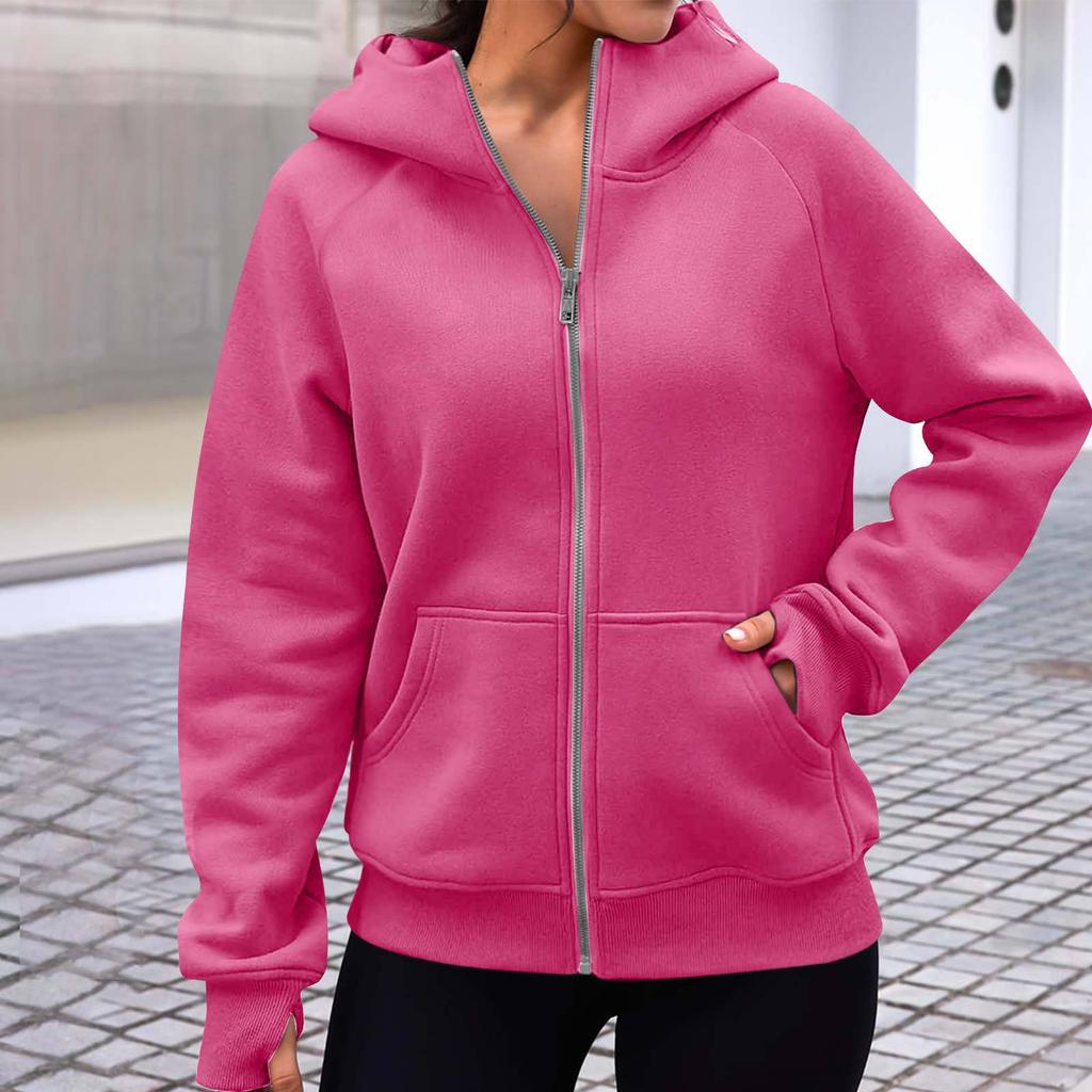 Dámské mikiny na zip Fleecové bundy Oversized mikiny Podzimní módní outfity Svetry Zimní oblečení