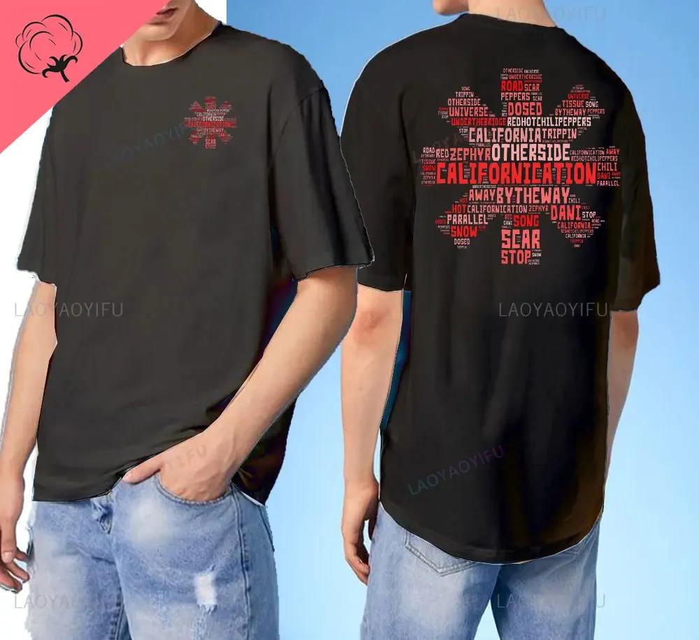 ZheXiong TEE 2024 Nieuwe Aankomst Red Hot Chili Heren T-shirt Peppers Heren Dubbelzijdig Bedrukte T-shirts Hoge Kwaliteit Korte Mouw Tee Harajuku Tops M