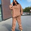 Women's Set Solid Color Hooded Sweatshirt Casual Trousers Two-piece Set
