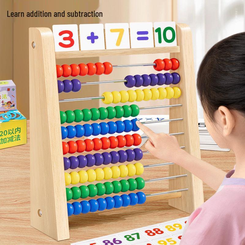Colorful Wooden Ten-Row Abacus for Early Childhood Education