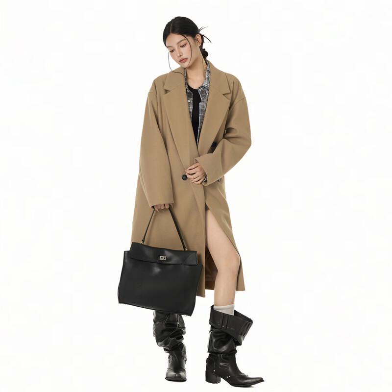 GOLFCROSS Unisex Minimalist Double-Breasted Trench Coat