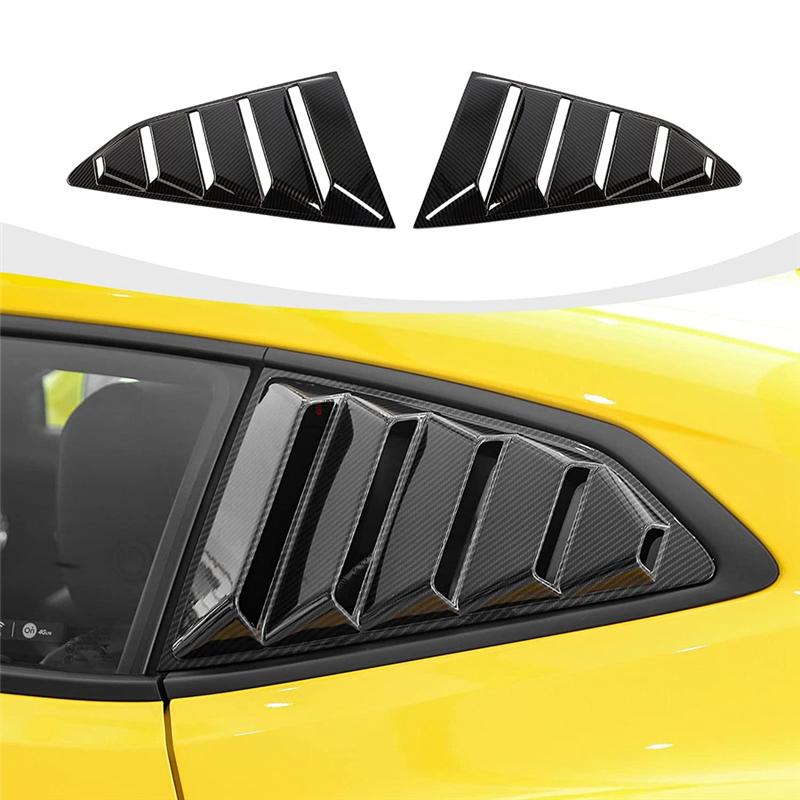 ABS Side Window Louvers For Camaro 2017- Window Glass Blinds Accessories, ABS Carbon Fiber