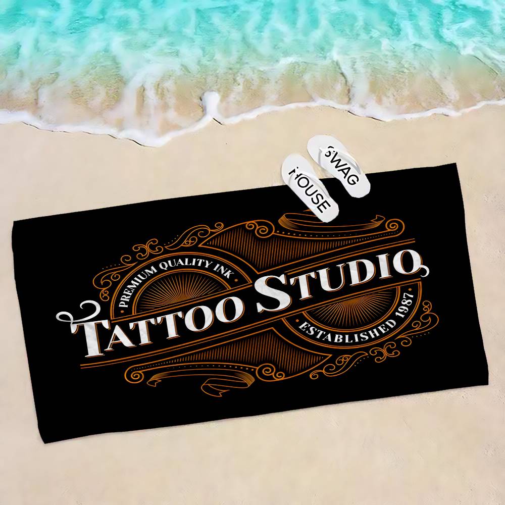 T-Tattoo Shop Microfiber Blanket Quick Drying Beach Towels Oversized Printing Super Absorbent Pool Towel Blanket