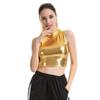 Sexy Bralette Tops Imitation Leather Short Crop Top Women Show Costumes  Stage
