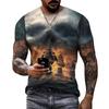 Segelboot Piratenschiff Grafik T-Shirts Herren 3D-Druck Kurzarm Tee Tops Lässig Herren Übergröße Streetwear T-Shirt Ropa Hombre