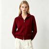 Cardigan Tricot Femme à Col Double Fermeture Éclair Manches Longues Coupe Ample Pull Chic pour le Bureau