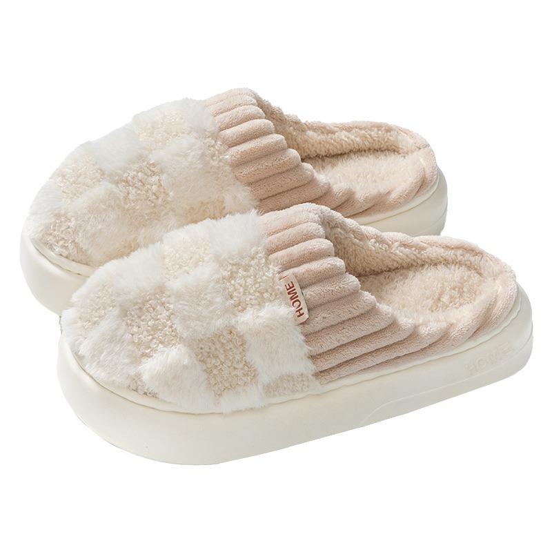 Cotton slippers women's winter new home indoor thick bottom warm home non-slip wool slippers women
